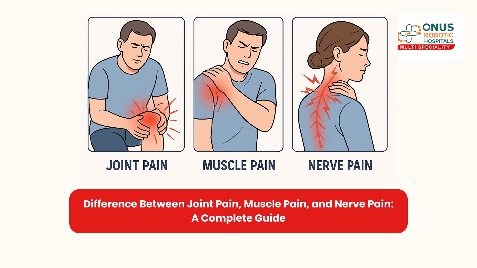 Difference Between Joint Pain, Muscle Pain, and Nerve Pain: A Complete Guide – By Dr. Balaraju Naidu, Robotic Orthopedic Surgeon, ONUS Robotic Hospitals
