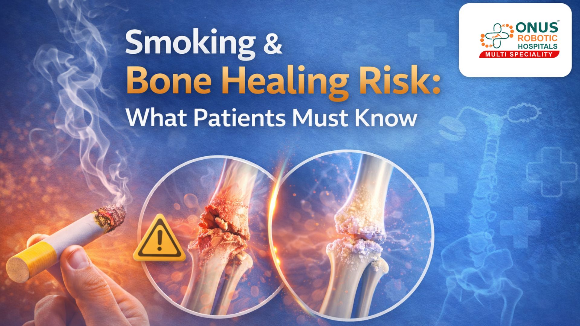 Smoking & Poor Bone Healing: Why Smokers Recover Slower After Fractures & Surgery – By Dr. Balaraju Naidu, Robotic Orthopedic Surgeon, ONUS Robotic Hospitals