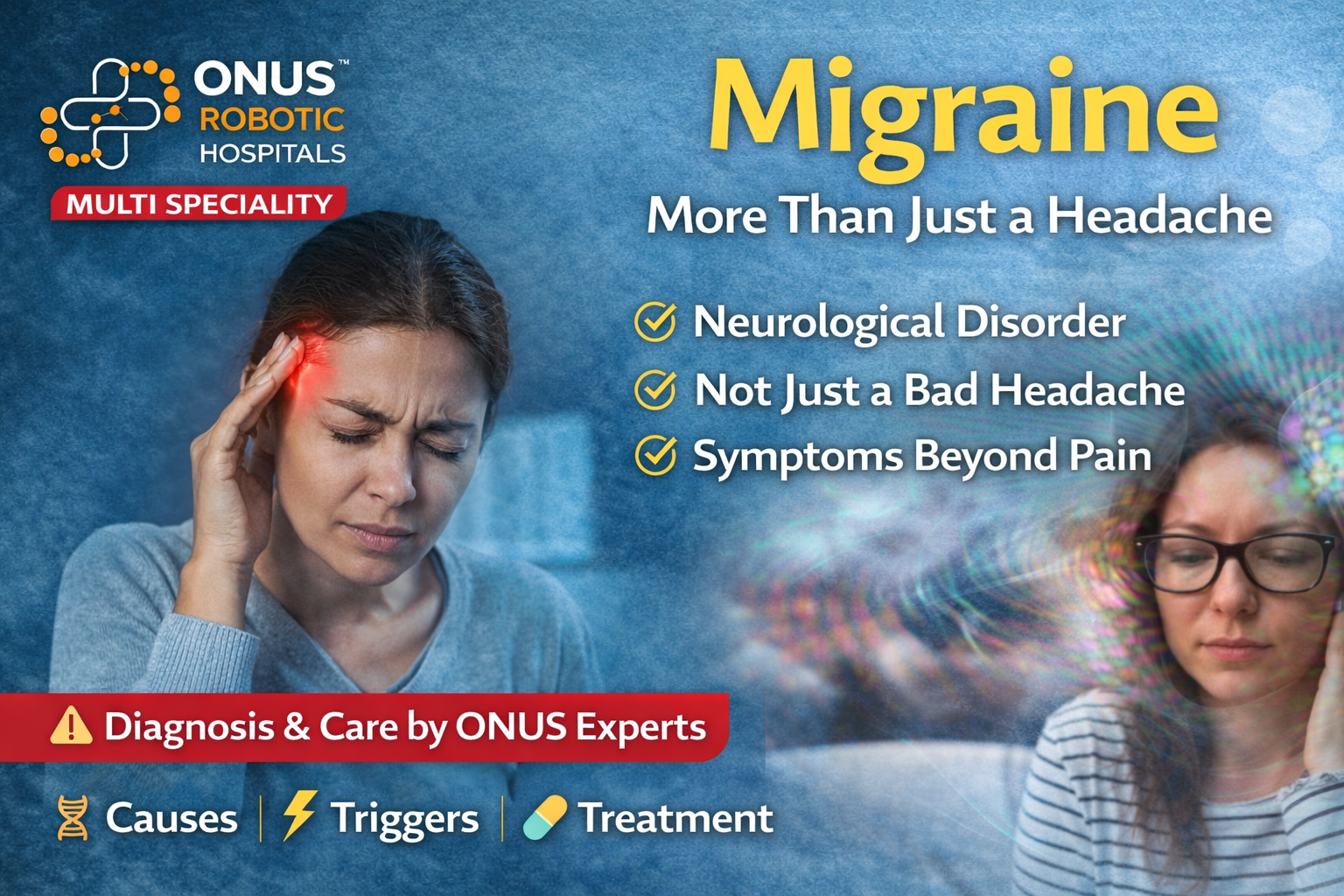 Migraine: More Than Just a Headache – By Dr.Krishna Chaithanya Reddy, Neurologist, ONUS Robotic Hospitals