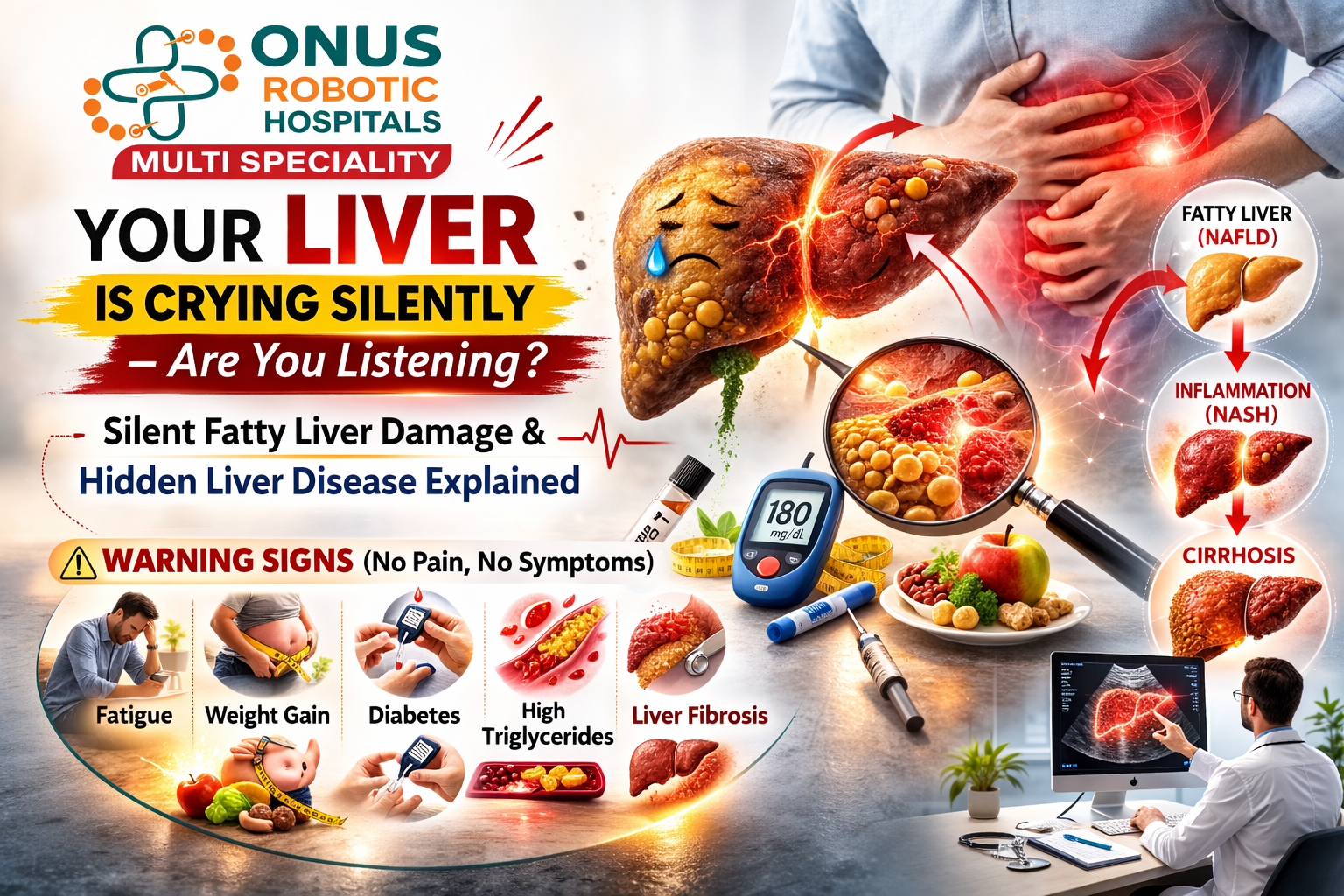 Your Liver Is Crying Silently — Are You Listening? Silent Fatty Liver Damage and Hidden Liver Disease Explained: Dr. Ravi Kiran | Diabetologist, Onus Robotic Hospital