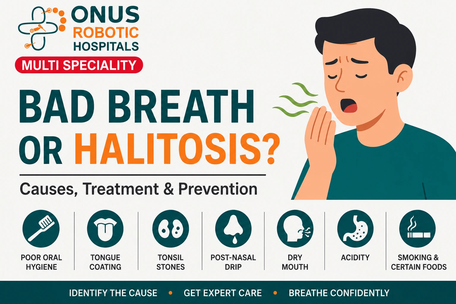 Bad Breath (Halitosis): Causes, Treatment & Prevention- By Consultant ENT Head & Neck Surgeon, ONUS Robotic Hospitals