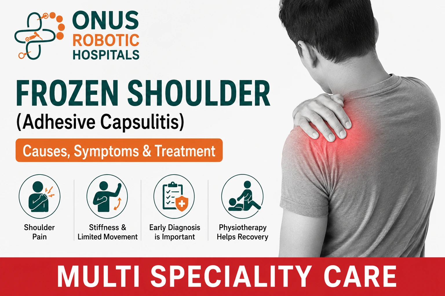 Frozen Shoulder (Adhesive Capsulitis): Causes, Symptoms, Stages & Treatment- By Dr. Balaraju Naidu, Robotic Orthopedic Surgeon, ONUS Robotic Hospitals