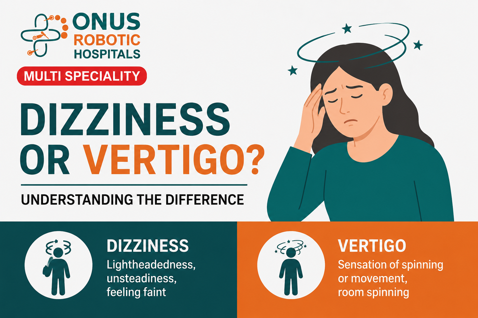 Dizziness or Vertigo? Understanding the Difference- By Consultant ENT Head & Neck Surgeon, ONUS Robotic Hospitals