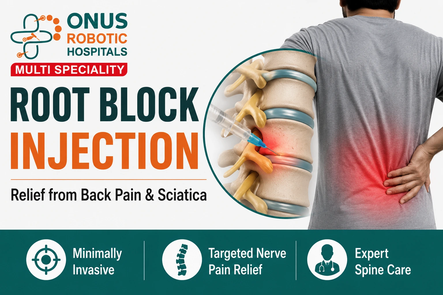 Root Block Injection for Back Pain Relief- By Dr. Balaraju Naidu, Robotic Orthopedic Surgeon, ONUS Robotic Hospitals