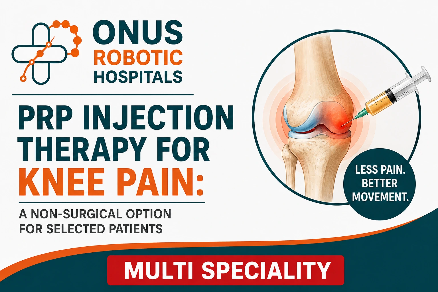 PRP Injection Therapy for Knee Pain: A Non-Surgical Option for Selected Patients- By Dr. Balaraju Naidu, Robotic Orthopedic Surgeon, ONUS Robotic Hospitals